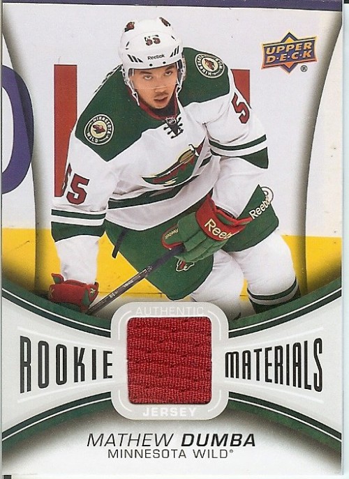 2013-14 Upper Deck Mathew Dumba Game Worn Jersey Rookie Materials