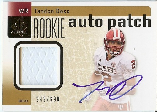 2011 SP Authentic Tandon Doss Auto Rookie Patch 242/699