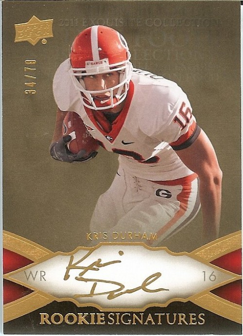 2011 UD Exquisite Kris Durham Rookie Signatures 34/70