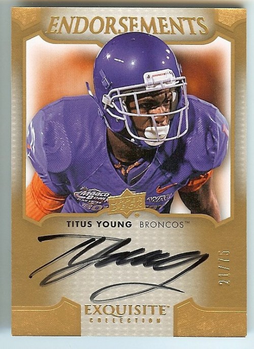 2011 UD Exquisite Titus Young "Endorsements" Autograph 21/75