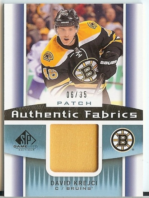 2013-14 UD SP Game Used David Krejci Game Patch 06/35