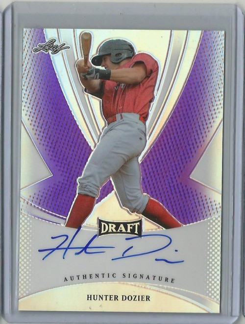 2013 Leaf Metal Draft Hunter Dozier Purple Prismatic Autograph Serial Numbered 19/50