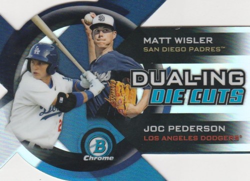 2014 Bowman Chrome Matt Wisler - Joc Pederson Dual-ing Die Cuts