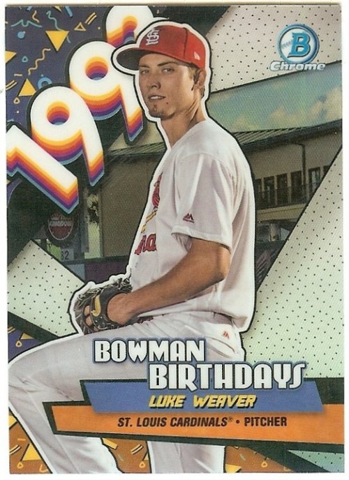 2018 Bowman Chrome Luke Weaver Bowman Birthdays Refractor #BBLW 