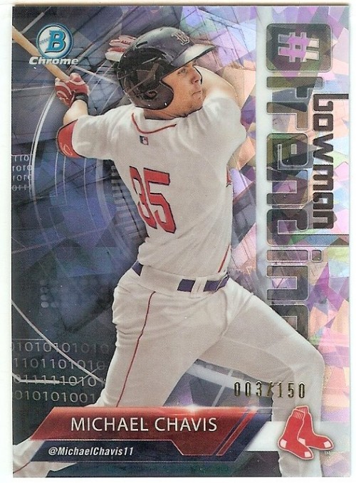 2018 Bowman Chrome Michael Chavis Bowman Trending Insert Atomic Refractor #MC #'d 003/150