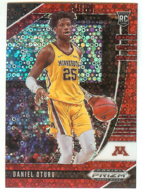 2020-21 Panini Prizm Draft Picks Daniel Oturu Red Disco Fastbreak Serial #'d 053/125