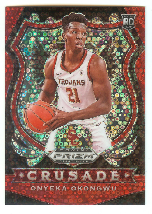 2020-21 Panini Prizm Draft Picks Onyeka Okongwu Red Disco #'d 093/125