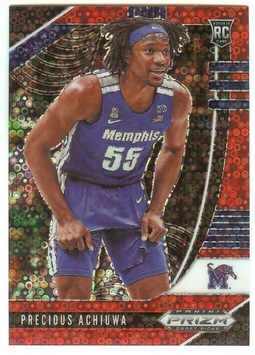 2020-21 Panini Prizm Draft Picks Precious Achiuwa Red Disco Fastbreak Serial #'d 009/125