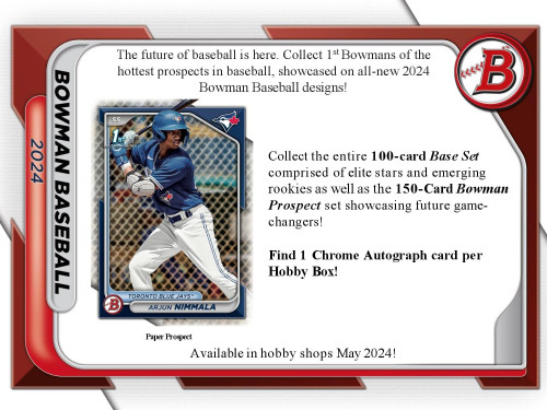 2024 Bowman Baseball Hobby Box Factory Sealed 