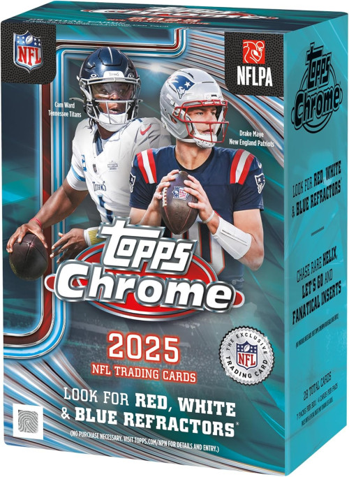 2025 Topps Chrome Football Factory Sealed Value Box