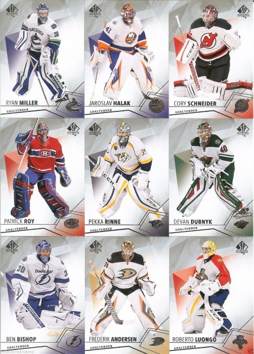 2015-16 SP Authentic Hockey Complete Goalie Team Set 23 Cards Price Roy 