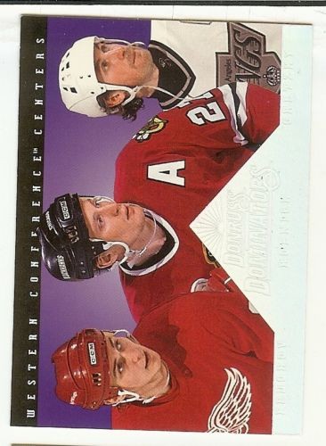 1994-95 Donruss Dominators Card #4 Wayne Gretzky Jeremy Roenick Sergei Fedorov