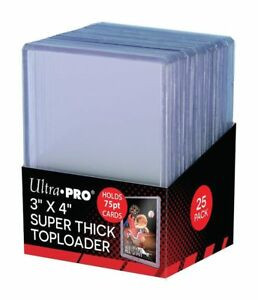 Ultra Pro 3x4 Extra Thick Top (75pt) Loaders 25 Count Pack (5 Lot)