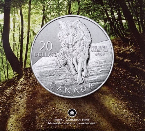 2013 Royal Canadian Mint Limited Edition $20 Coin Wolf .9999 Pure Silver 