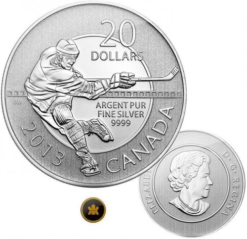 2013 Canadian Mint Limited Edition Hockey $20 Dollars Commemorative .9999 Pure Silver