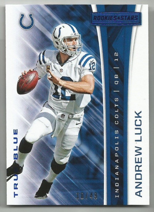 2017 Panini Rookies & Stars Andrew Luck True Blue #'d 10/49 Card #92