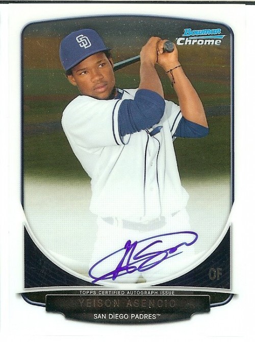 2013 Bowman Chrome Auto YEISON ASENCIO Autograph Rookie