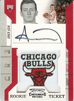 2010-11 Panini Playoff Contenders Omer Asik Chicago Bulls Logo Patch Autograph