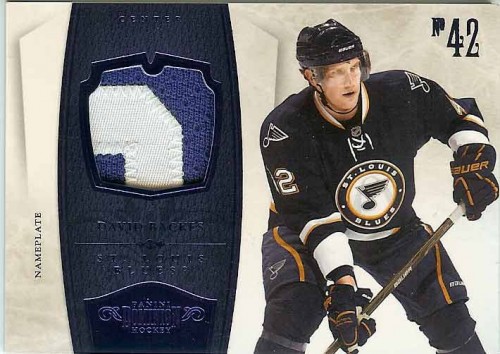 2010-11 Panini Dominion David Backes Nameplate Patch 2 color 22/25
