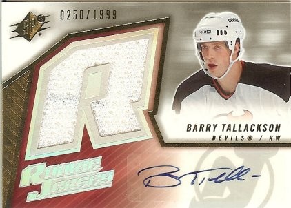2005-06 Upper Deck SPX Barry Tallackson Autograph Rookie Jersey 0250/1999