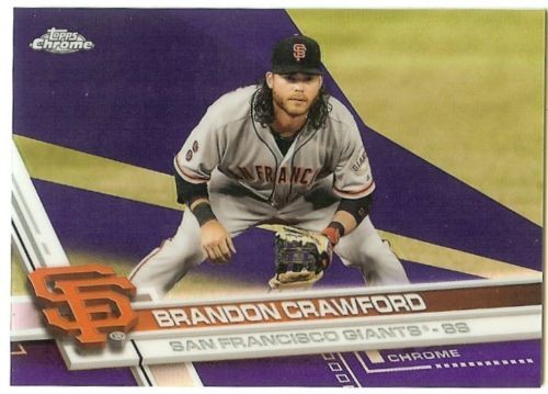 2017 Topps Chrome Baseball Brandon Crawford Purple Refractor 109/299 Card #111