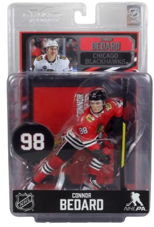 2024 NHL Mcfarlane Rookie Figure Connor Bedard Platinum Edition Blackhawks - RED JERSEY
