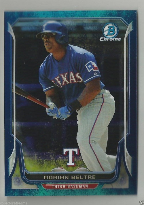 2014 BOWMAN CHROME ADRIAN BELTRE RANGERS BUBBLE REFRACTOR #'d 95/99 