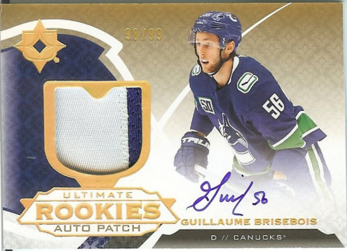 2019-20 Ultimate Collection Guillaume Brisebois Ultimate Rookie Patch Vancouver Serial #'d 98/99