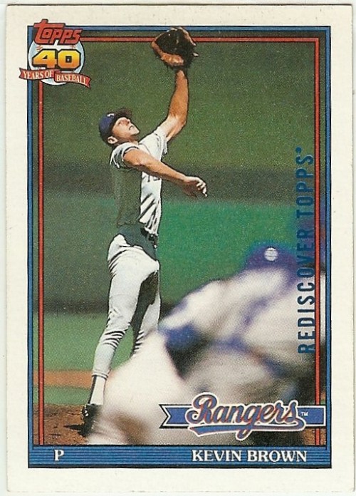 2017 Topps Buyback Rediscover Blue Kevin Brown 1991 - #584 Rangers