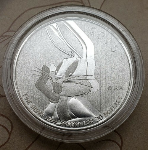 2015 Royal Canadian Mint  $20 Fine Silver Bugs Bunny Coin .9999