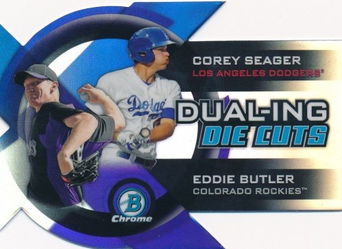 2014 Bowman Chrome Butler Corey Seager - Eddie Butler Dualing Die-Cut 