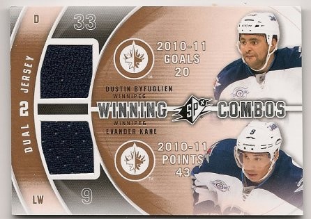 2011-12 UD SPX Dustin Byfuglien Evander Kane Winning Combos 