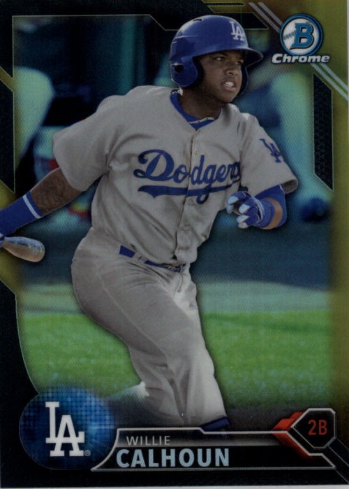 2016 Bowman Chrome Willie Calhoun Prospects Black and Gold Refractor #BCP169