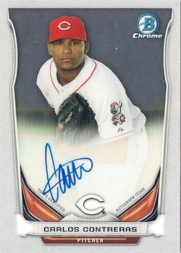 2014 Bowman Chrome CARLOS CONTRERAS Prospect Rookie Auto Cincinnati Reds