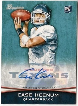 2012 Bowman Signatures Case Keenum Autograph Rookie