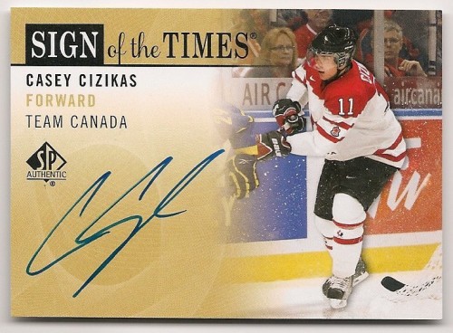 2012-13 SP Authentic Casey Cizikas Sign of the Times Autograph