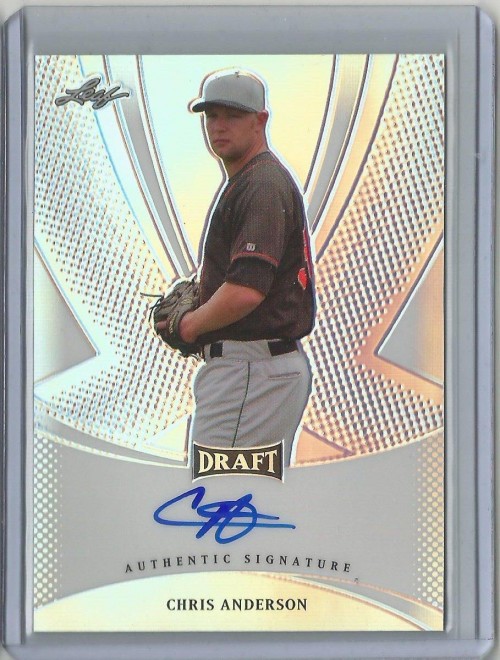 CHRIS ANDERSON RC ON CARD AUTO REFRACTOR PRISMATIC 2013 LEAF METAL DRAFT