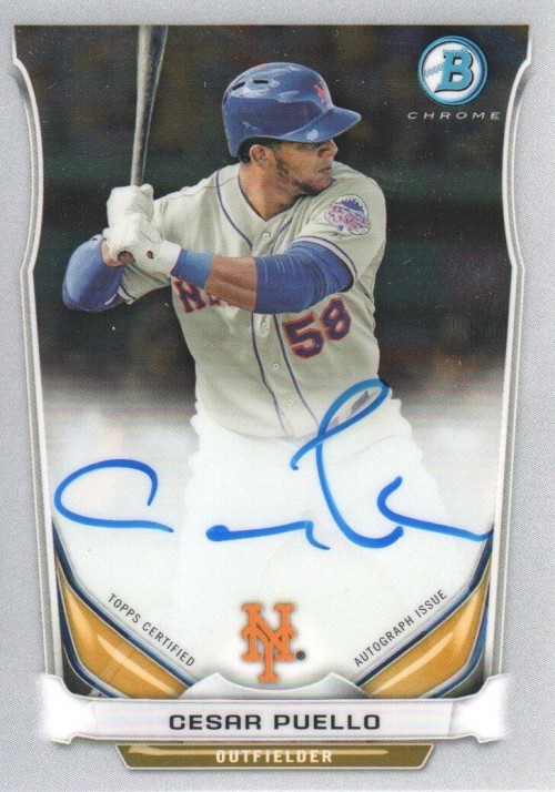 2014 Bowman Chrome Prospect AUTO #BCAP-CP Cesar Puello New York Mets