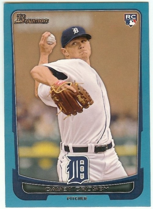 2012 Bowman Draft Picks & Prospects Blue #14 Casey Crosby Detroit Tigers Rookie 082/500