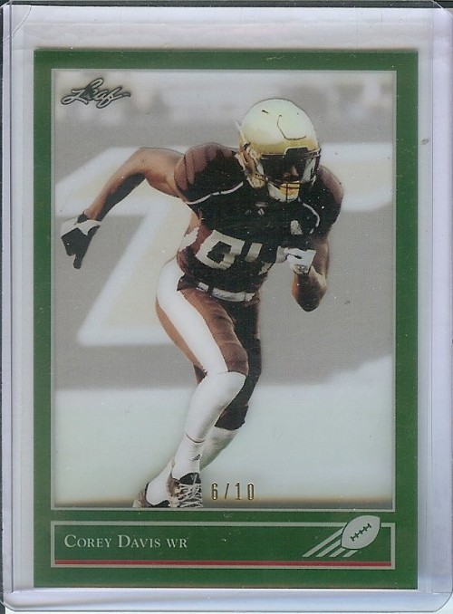 2017 LEAF COREY DAVIS  #4 RARE RETRO GREEN CLEAR ROOKIE RC #6/10 
