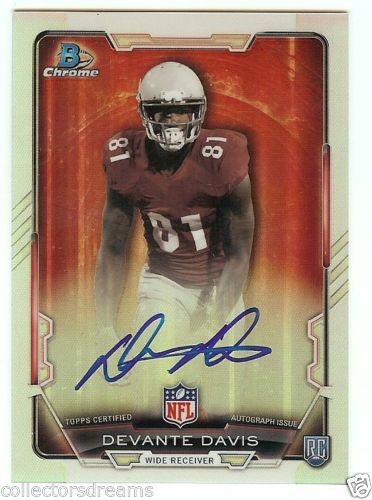 2015 Bowman Chrome RC Refractor Auto RCRA-DD Devante Davis - Philadelphia Eagles