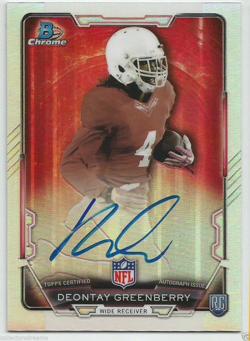 2015 BOWMAN CHROME REFRACTOR ON CARD AUTO DEONTAY GREENBERRY