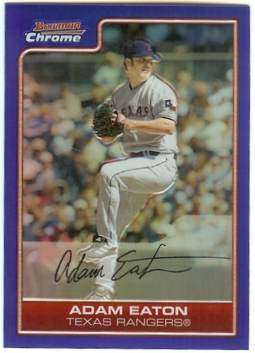 2006 Bowman Chrome Adam Eaton Blue Refractor 080/150 Card #124 Texas Rangers