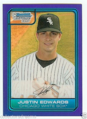 2006 Bowman Chrome Draft Justin Edwards Blue Refractor RC Rookie 055/199 DP14