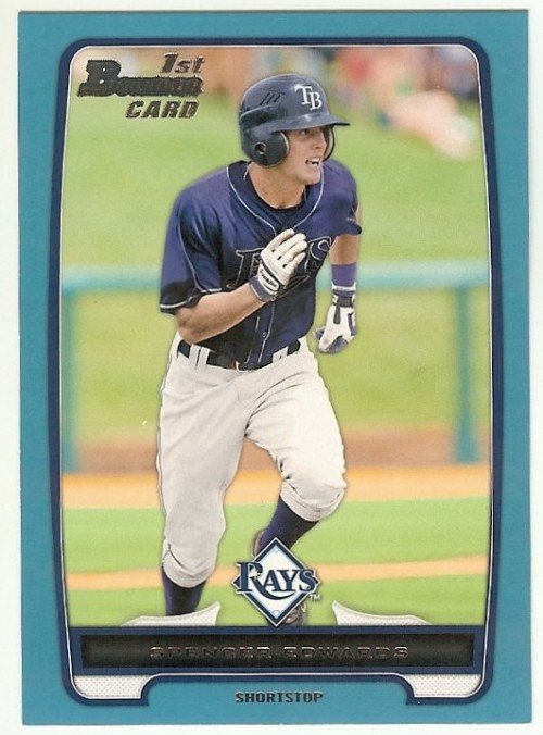 2012 Bowman Draft Picks & Prospects Blue #BDPP44 Spencer Edwards Tampa Bay Rays 139/500
