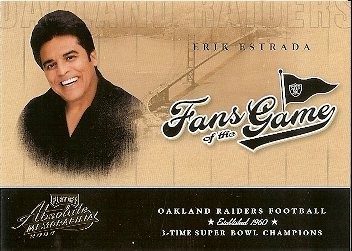 2004 Playoff Absolute Memorabilia Erik Estrada Fans of the Game