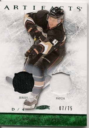 2012-13 Upper Deck Artifacts Cam Fowler Patch Jersey Emerald 07/75