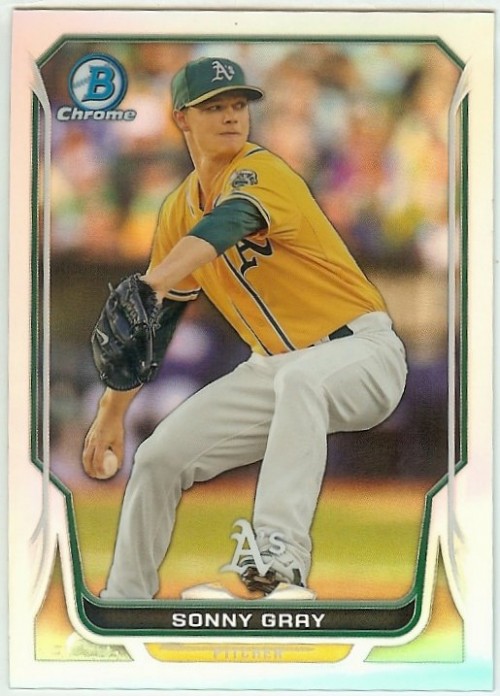 2014 Bowman Chrome Refractors #67 Sonny Gray 353/500 Oakland