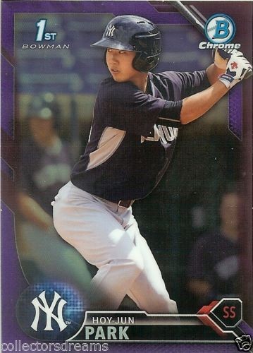 2016 Bowman Chrome Hoy-Jun Park Prospect Purple Refractor #'d 020/250 - YANKEES