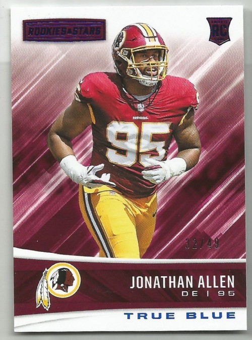2017 Panini Rookies & Stars Jonathan Allen True Blue #'d 32/49 Card #258 RC